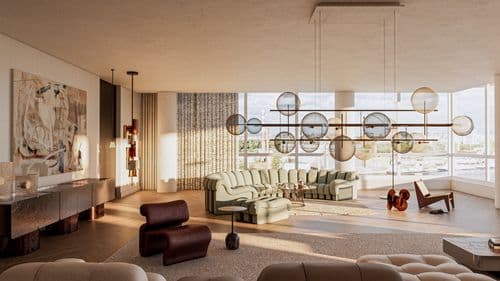 Modern Contemporary House Tour in New York | 50 W 66TH St 62 | Living Room