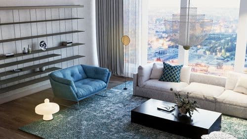 Luxury House Tour in NY | One Manhattan Square 2 | Living Room