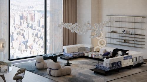 Luxury House Tour in NY | 111 West 57th Street | Living Room
